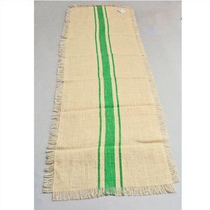 NWT Table Runner Jute & Sea Green